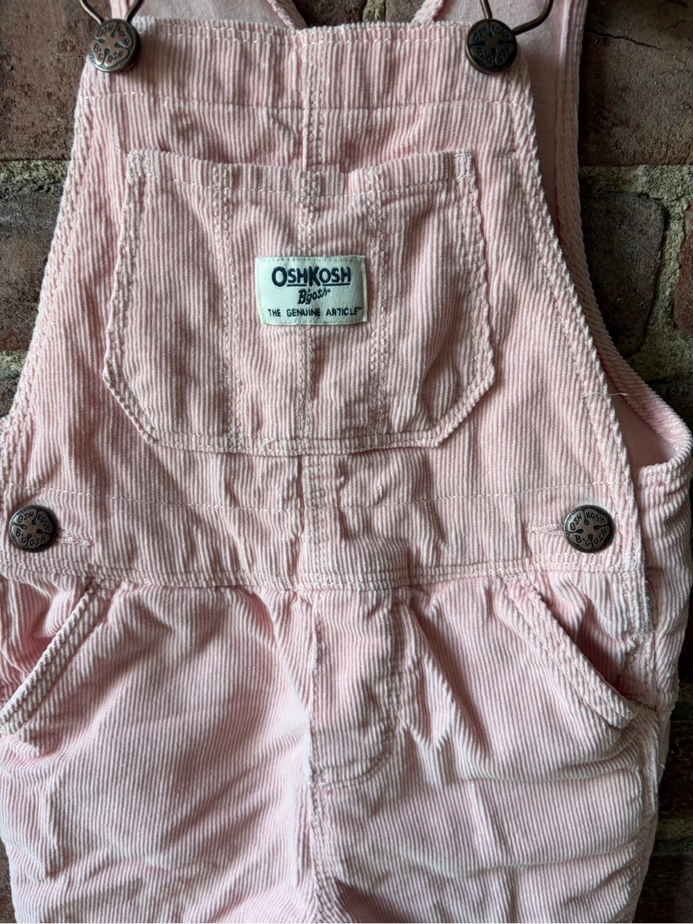 OshKosh Bgosh Pink Corduroy Bib Overalls Girls Toddler Kids size 2T 100% Cotton